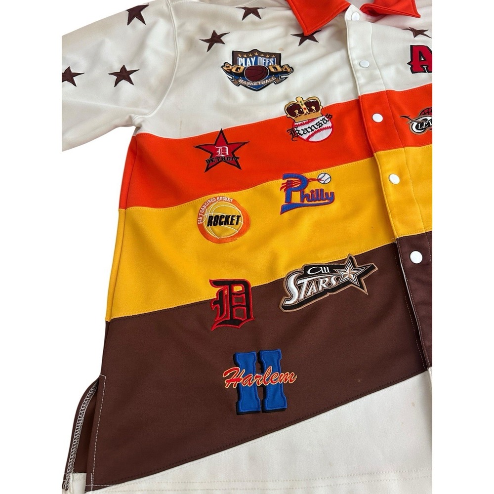 Harlem Stream Street League Shirt Mens 2XL Colorful Embroidered Logo Button - Picture 2 of 16